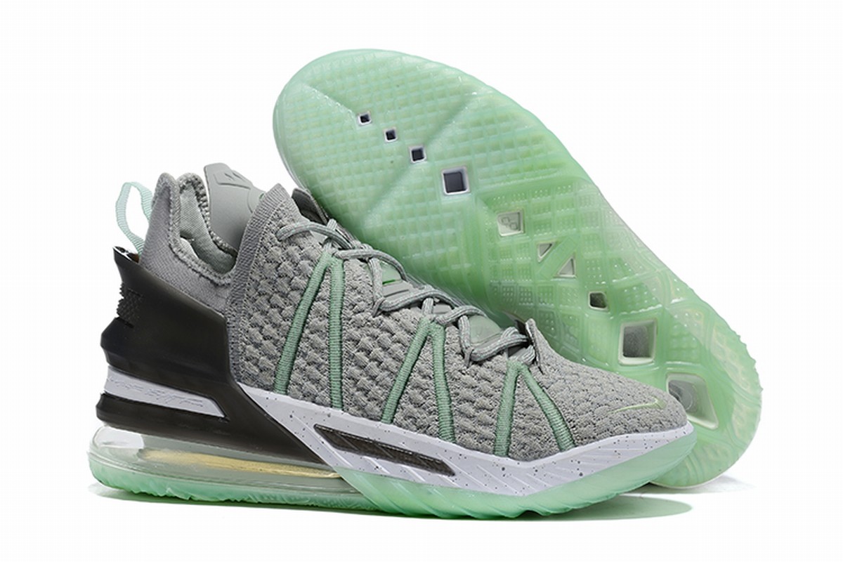 Nike Lebron James 18 Air Cushion Shoes Grey Mint Green